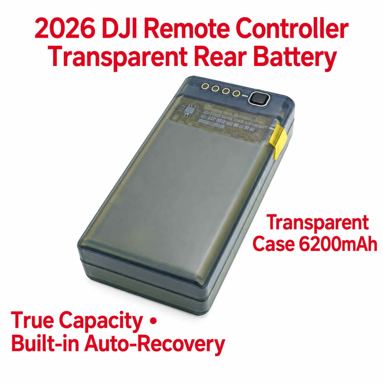 2026 DJI remote controller transparent rear battery 6200 mAh (HNV-WH-0005)