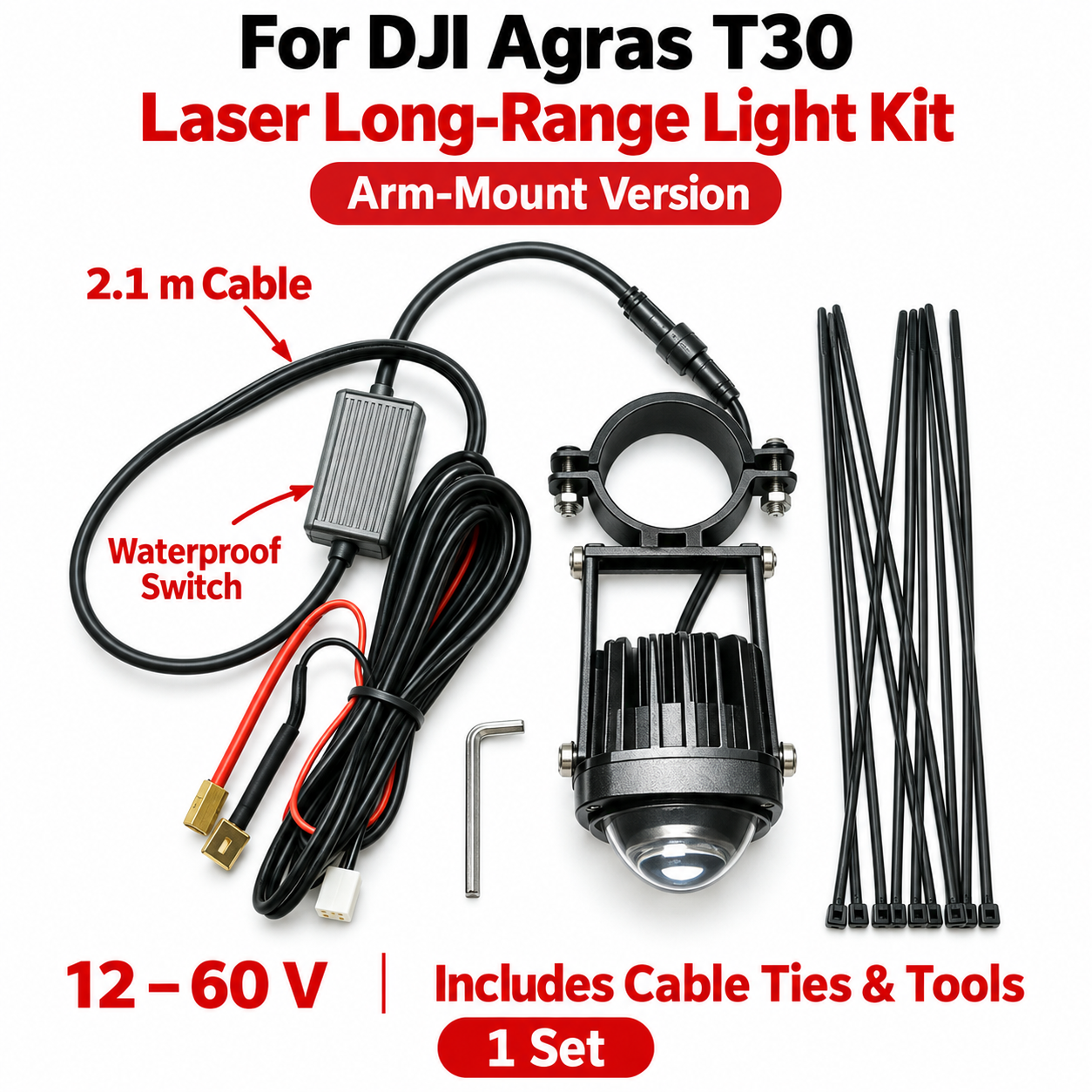 For DJI Agras T30 laser long-beam light (arm type) (HNV-WH-0066)