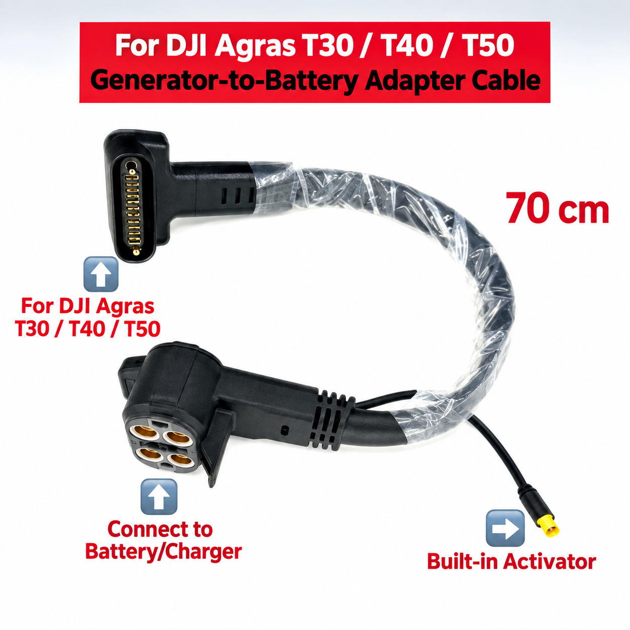 New generator charging T30T40T50 battery adapter cable (HNV-WH-0088)