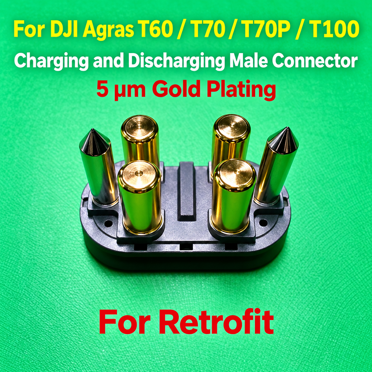T60T70T70PT100 charging and discharging male connector gold-plated 5 miles (HNV-WH-0094)