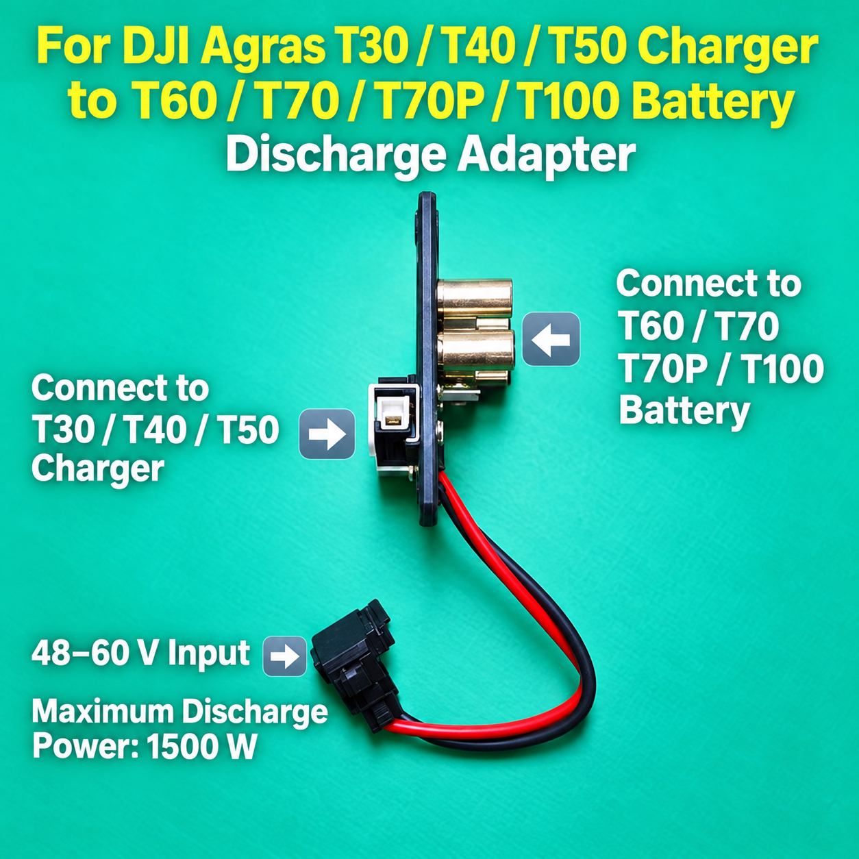 For DJI Agras T30/T40/T50 charging adapter to T60/T70/T70P/T100 discharge plug (HNV-WH-0103)