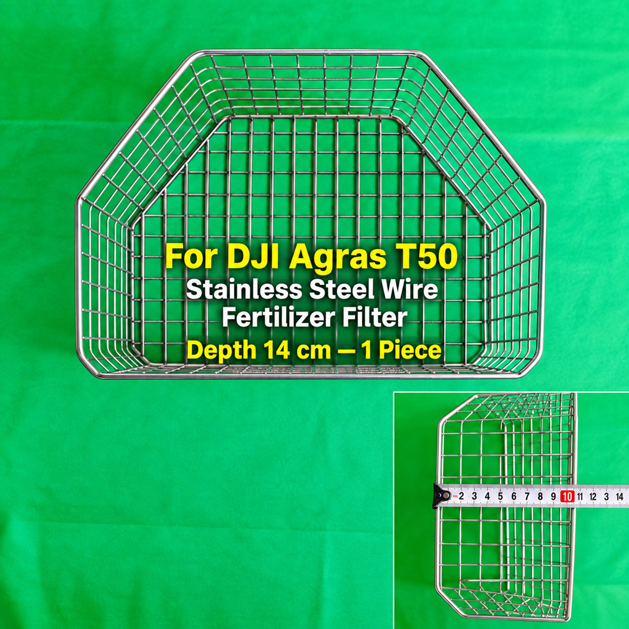 For DJI Agras T50 rusty steel wire fertilizer filter 14cm depth (HNV-WH-0147)