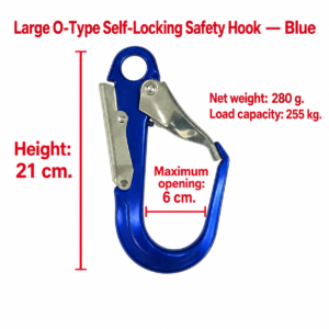 O-type self-locking safety hook large blue model (HNV-WH-0174)