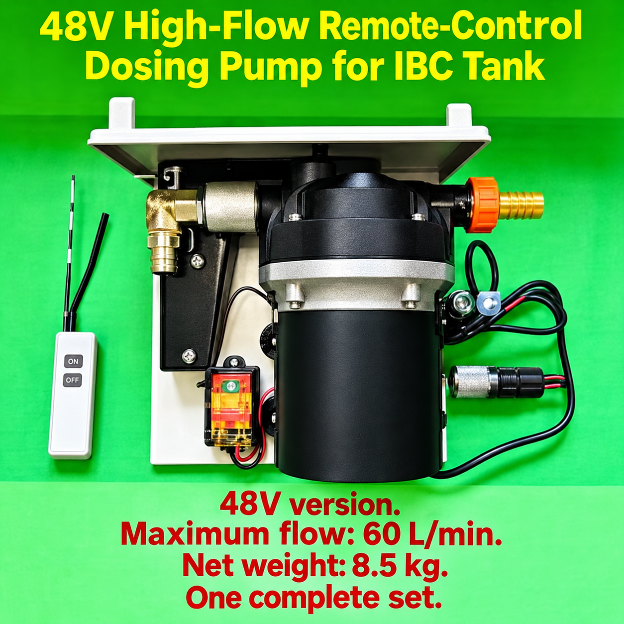 Special 48V large flow remote control dosing pump 48V for ton barrels (HNV-WH-0210)