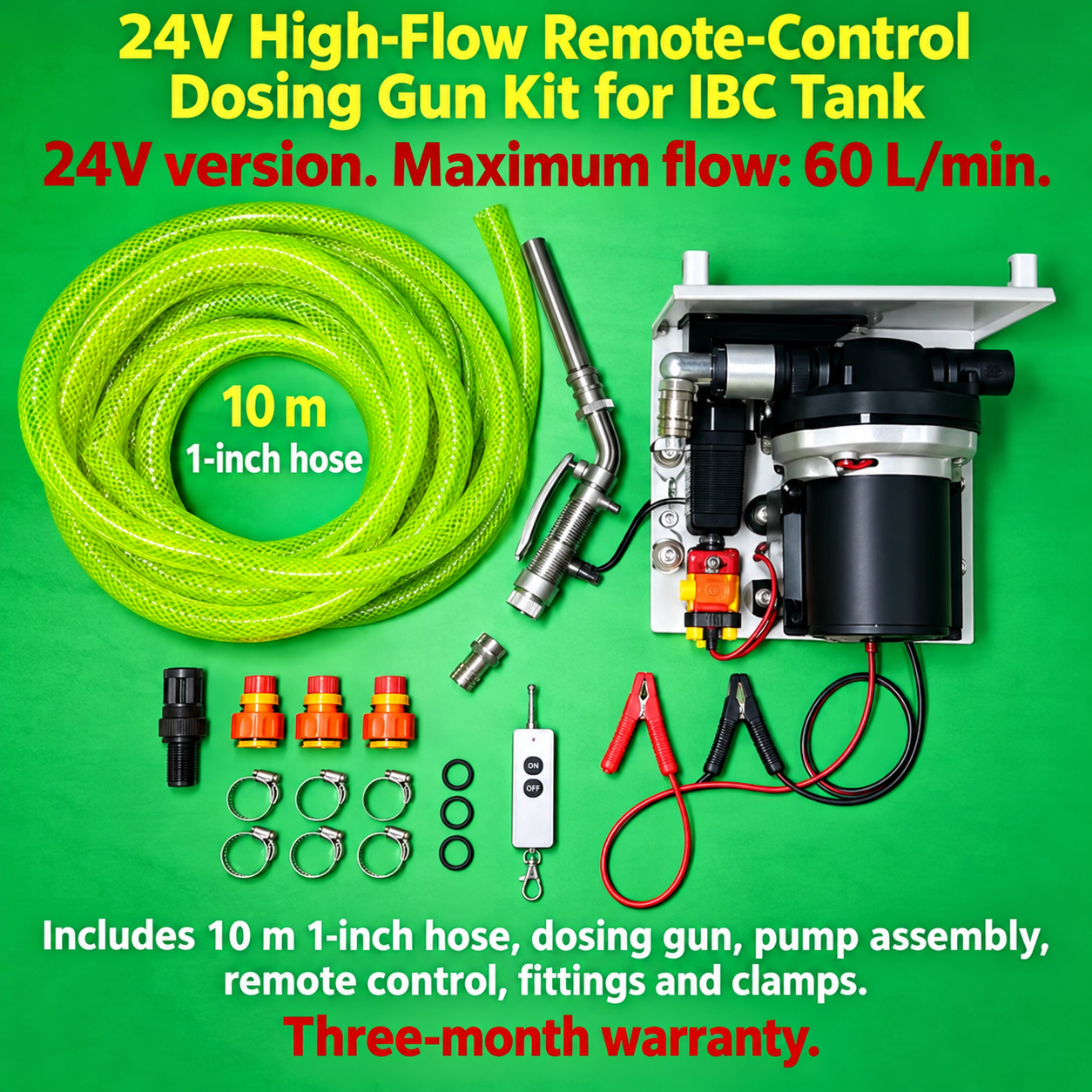 Special 12V large flow remote control dosing gun set for ton barrels 24V model (HNV-WH-0214)