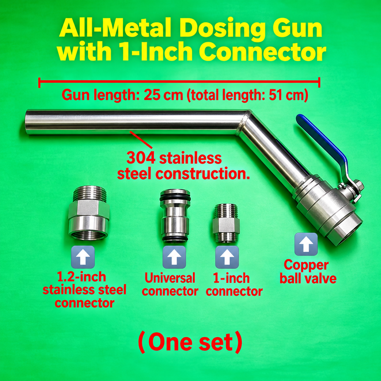 All-metal dosing gun head 1-inch connector (HNV-WH-0217)