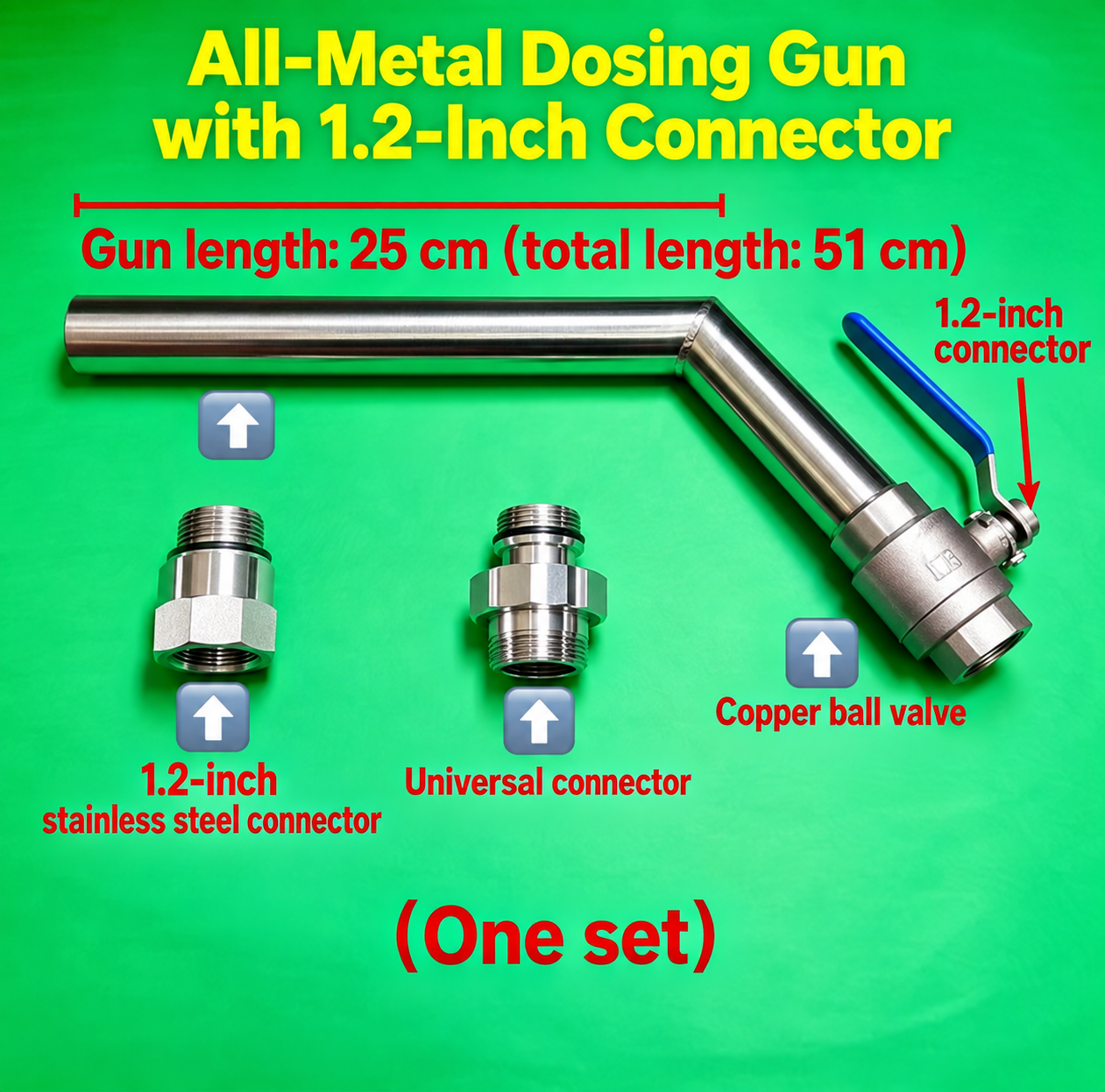 All-metal dosing gun head 1.2-inch connector (HNV-WH-0218)