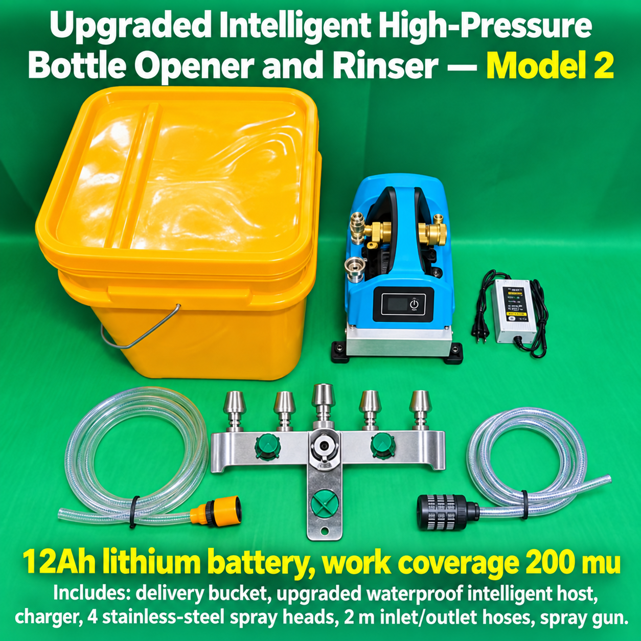 Upgraded Feifang Plant Protection Intelligent High-pressure Bottle Opening and Washing Artifact (Second Model) 12A Lithium Battery (HNV-WH-0226)