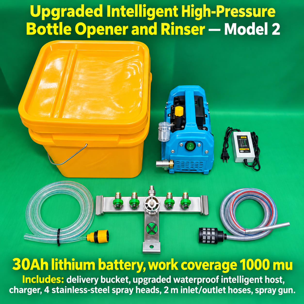 Upgraded Feifang Plant Protection Intelligent High-pressure Bottle Opening and Washing Artifact (Second Model) 30A Lithium Battery (HNV-WH-0230)