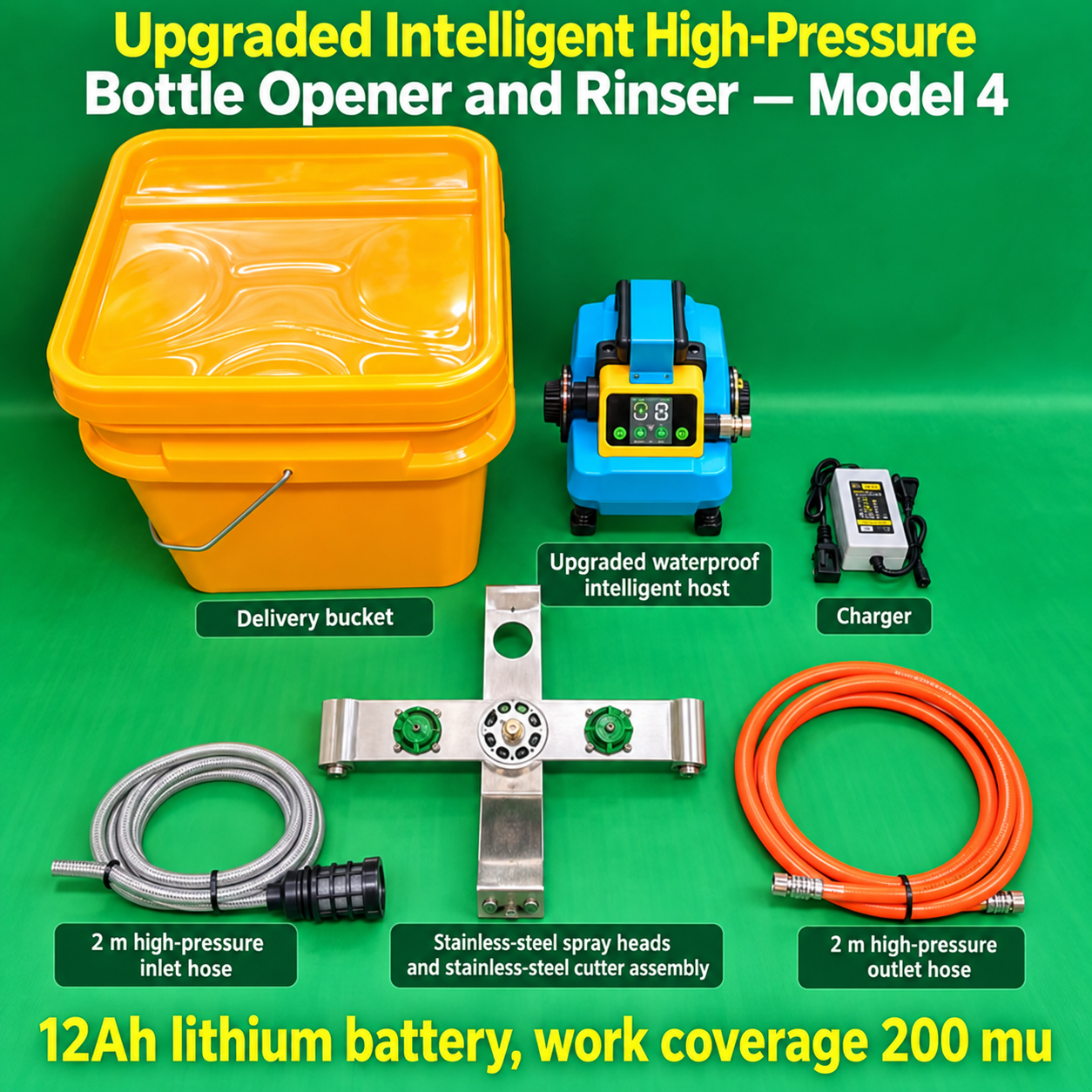 Upgraded Feifang Plant Protection Intelligent High-pressure Bottle Opening and Washing Artifact (Fourth Model) 12A Lithium Battery (HNV-WH-0236)