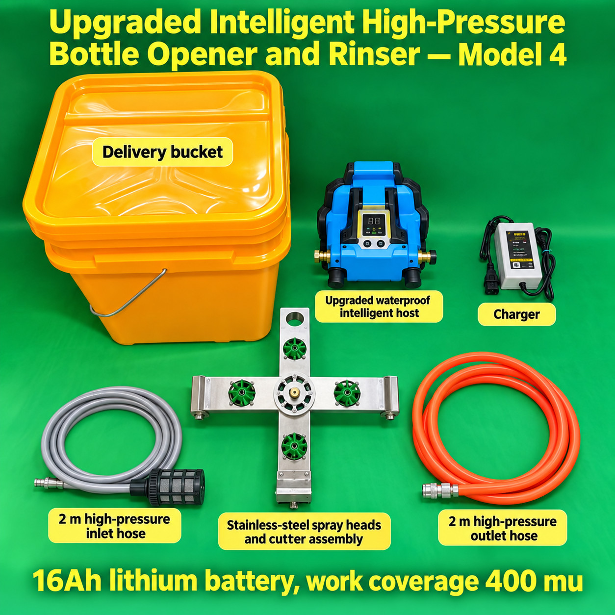 Upgraded Feifang Plant Protection Intelligent High-pressure Bottle Opening and Washing Artifact (Fourth Model) 16A Lithium Battery (HNV-WH-0237)