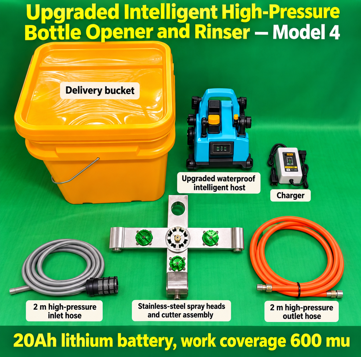 Upgraded Feifang Plant Protection Intelligent High-pressure Bottle Opening and Washing Artifact (Fourth Model) 20A Lithium Battery (HNV-WH-0238)